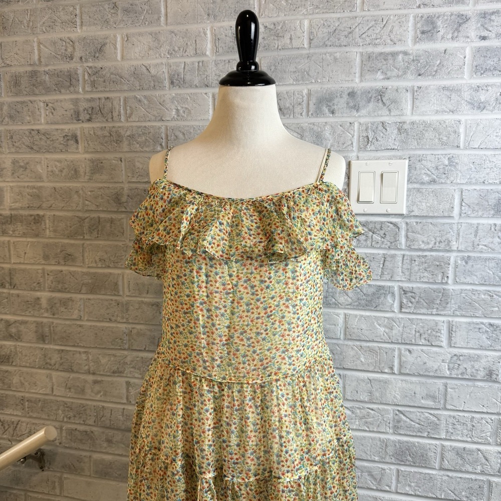 Saint Laurent Paris Peasant Silk Yellow Floral Midi Dress New Sz EU40 $5550 MSRP - Picture 3 of 13